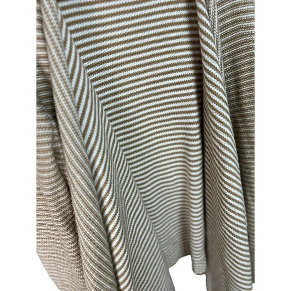 Merona Target Yellow & White Stripe Cascading Open Cardigan Size Large Acrylic - Picture 6 of 8